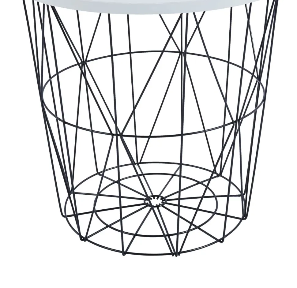 Stolik kawowy Salvatore biały/czarny stelaż