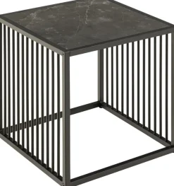 Stolik kawowy Strington 40x40cm marmur czarny