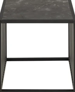 Stolik kawowy Strington 40x40cm marmur czarny