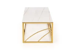 Stolik kawowy Taman złoty, biały marmur