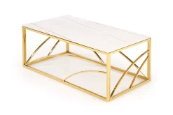 Stolik kawowy Taman złoty, biały marmur