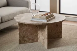 Stolik kawowy Vega okrągły beżowy