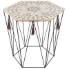 Stolik Kumi etniczy kremowy/czarny