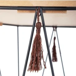 Stolik Kumi etniczy kremowy/czarny