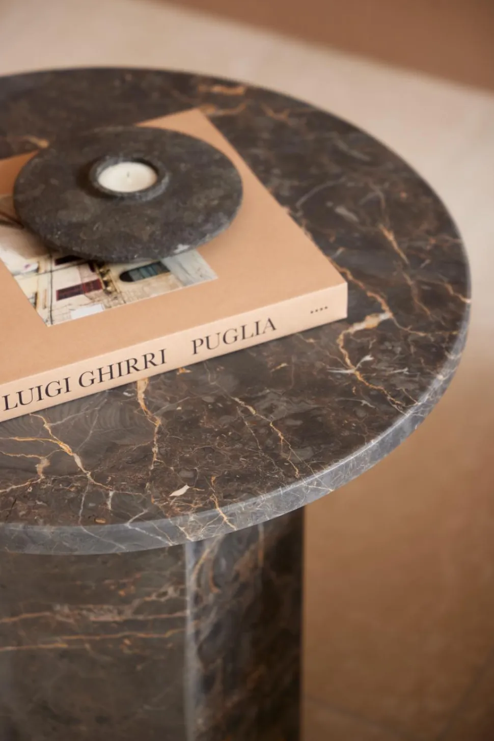 Stolik Naxos marmur ciemny brązowy