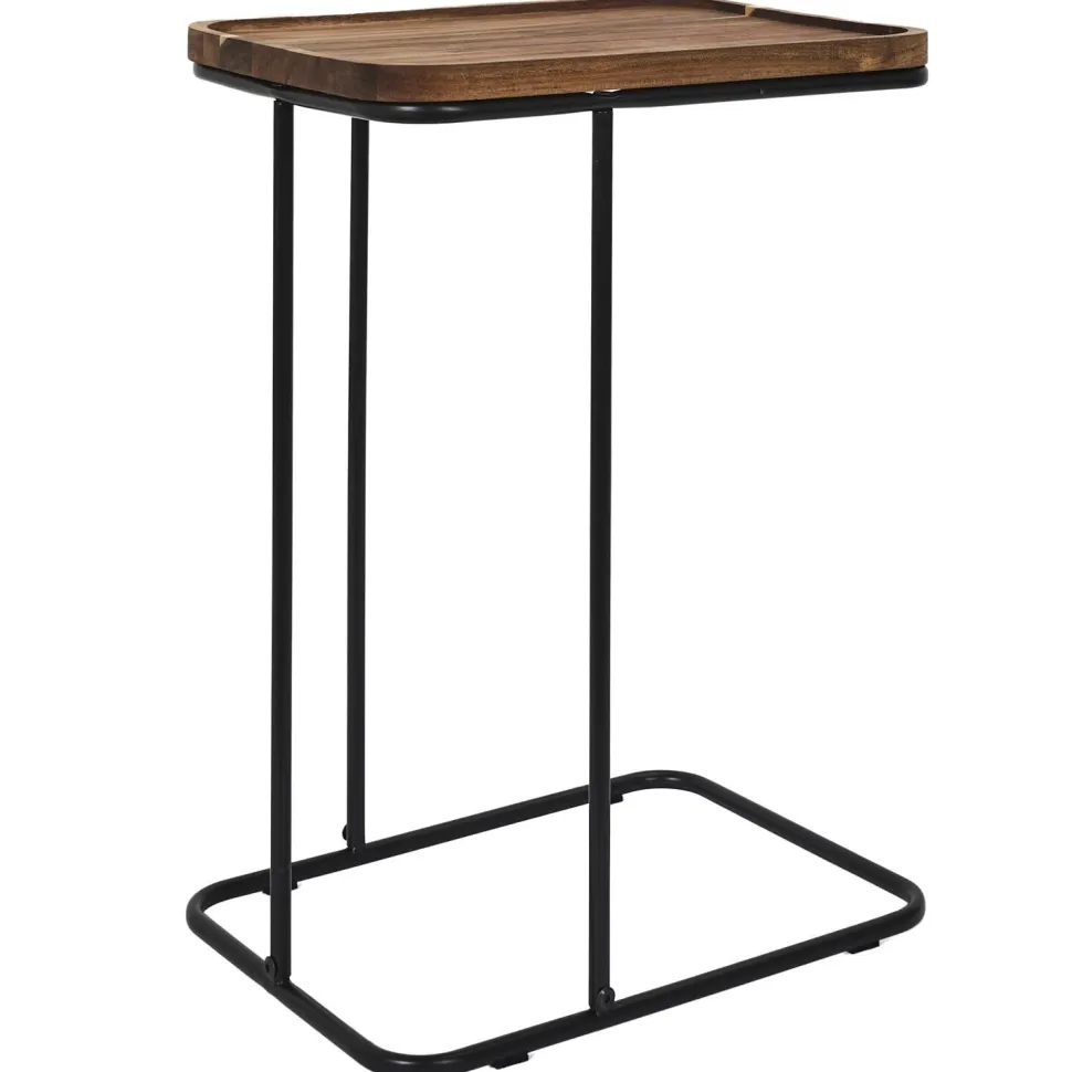 Stolik pomocniczny Meleto akacja/ czarny