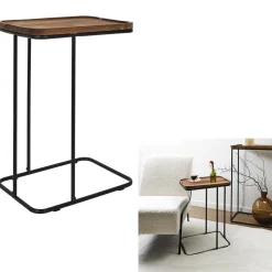 Stolik pomocniczny Meleto akacja/ czarny