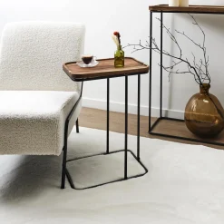 Stolik pomocniczny Meleto akacja/ czarny