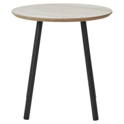 Stolik pomocniczy Aalst 40cm trawertyn/  czarny