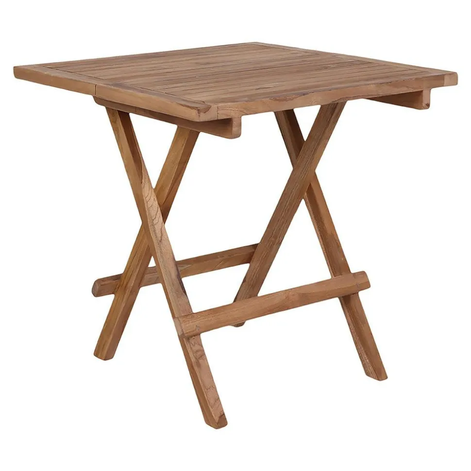 Stolik pomocniczy Bilbao 50x50cm naturalny tekowy