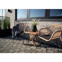 Stolik pomocniczy Bilbao 50x50cm  naturalny tekowy