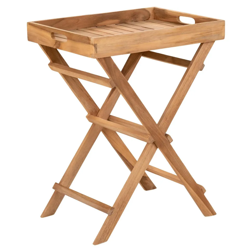 Stolik z tacą Ronda tekowy 29x39cm