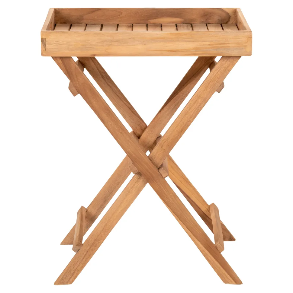 Stolik z tacą Ronda tekowy 29x39cm