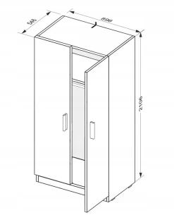 Szafa 2 drzwiowa Della szara