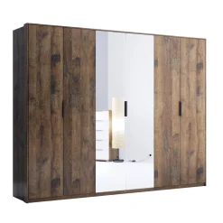 Szafa Anciano 6 drzwi z lustrem brązowa