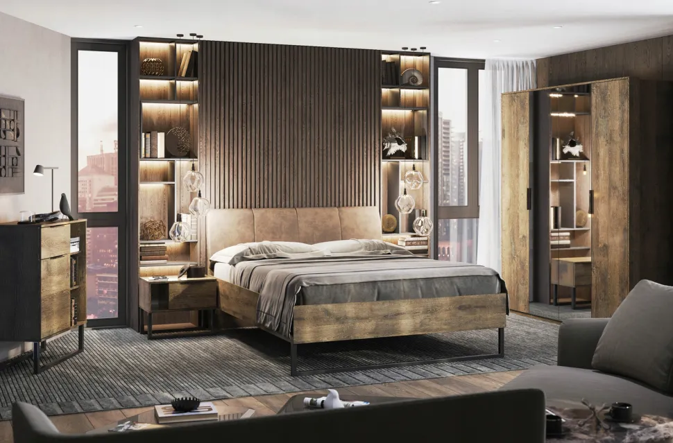 Szafa Anciano 3 drzwi z lustrem brązowa