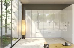 Szafa Flory 6 drzwi z lustrami biała połysk