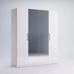 Szafa Flory 4 drzwi z lustrami biała połysk