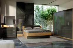 Szafa Lana 4 drzwiowa dąb/szary