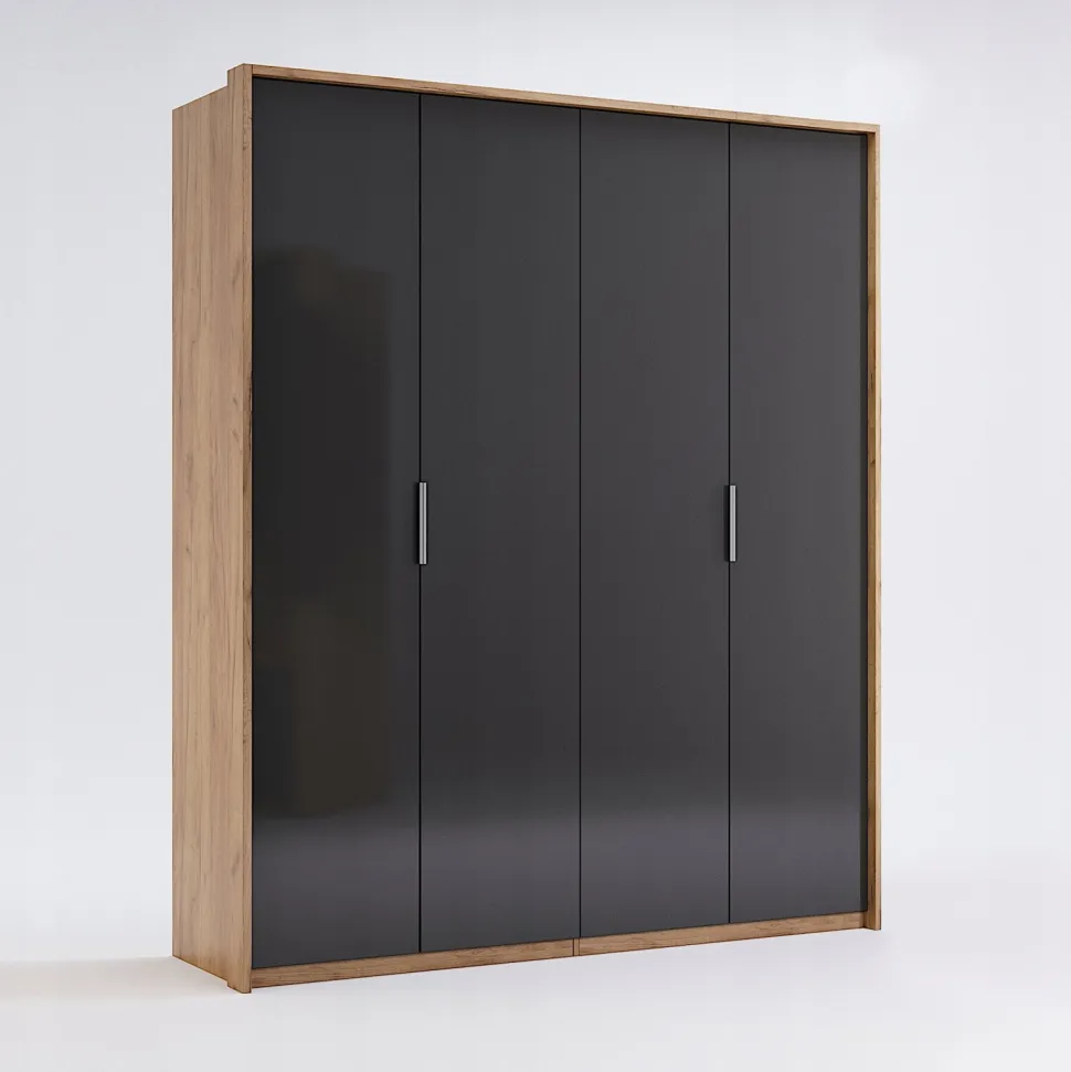 Szafa Lana 4 drzwiowa dąb/szary