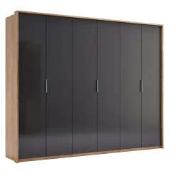 Szafa Lana 6 drzwiowa dąb/szary