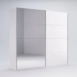 Szafa przesuwna Flory z lustrem 200 cm biały połysk