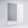 Szafa przesuwna Flory z lustrem 150 cm biały połysk