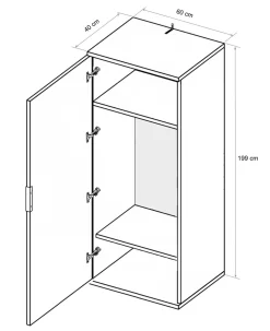 Szafa Tissa 60cm dąb craft/biały połysk
