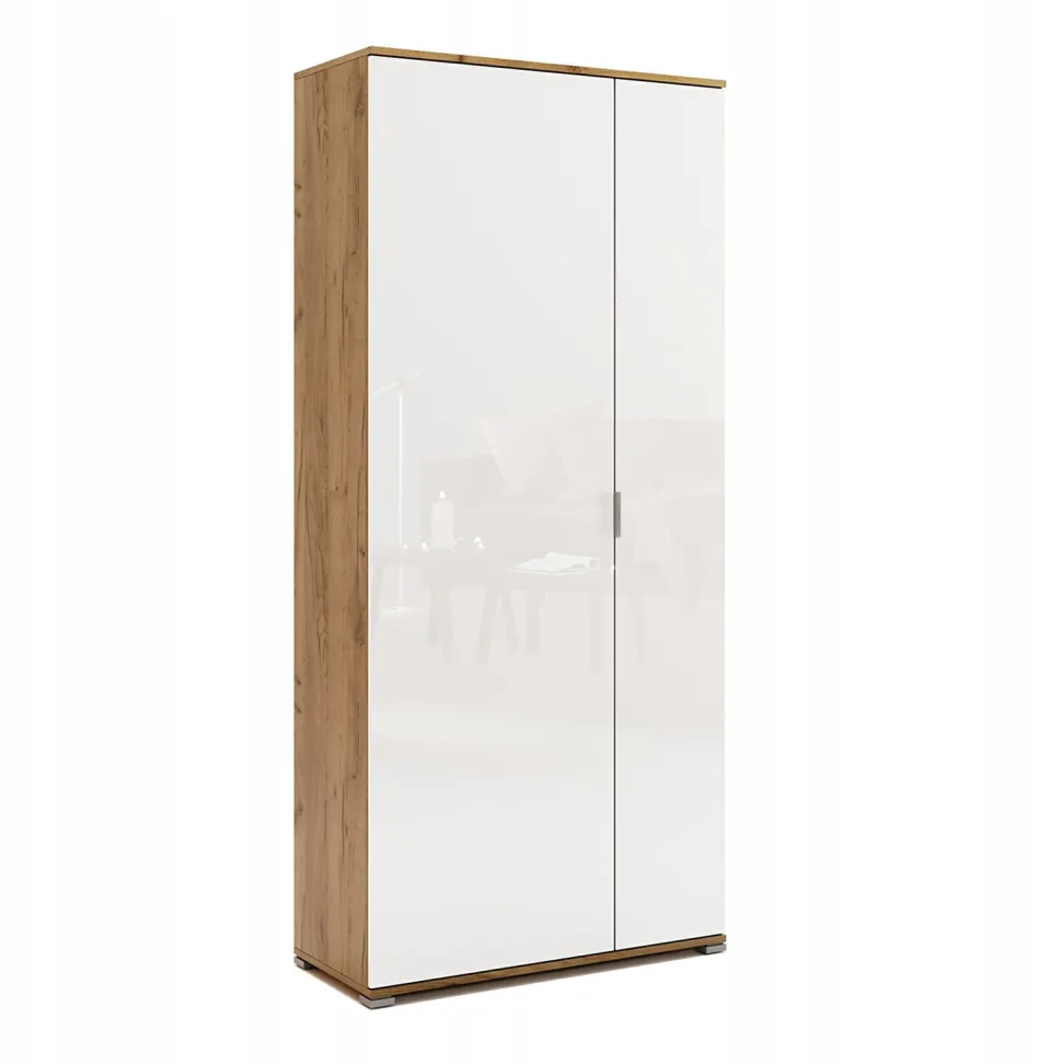 Szafa Tissa 80cm dąb craft/biały połysk