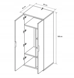 Szafa Tissa 80cm dąb craft/biały połysk