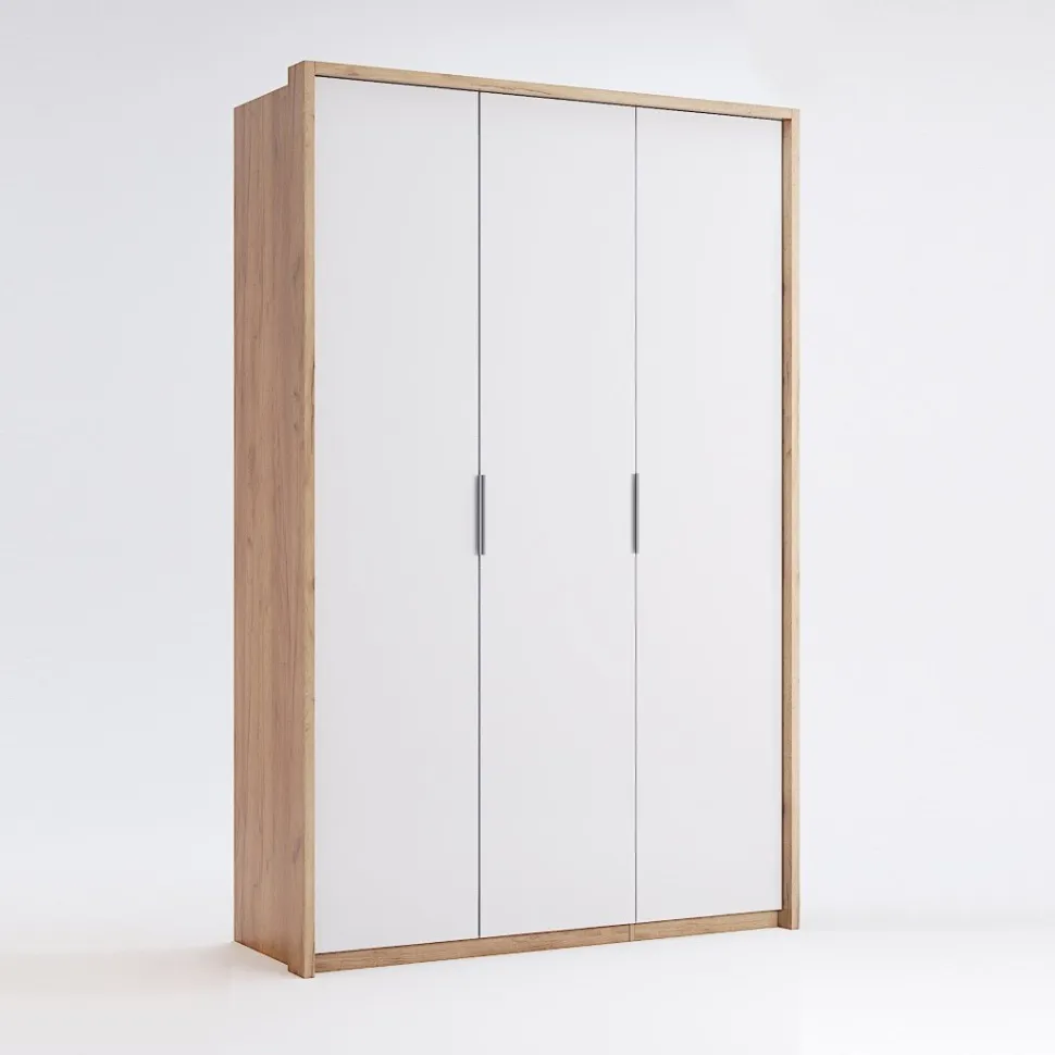 Szafa Tissa 140cm dąb craft/biały połysk