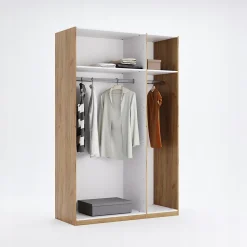 Szafa Tissa 140cm dąb craft/biały połysk