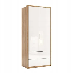 Szafa Tissa 90cm dąb craft/biały połysk