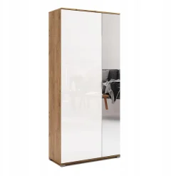 Szafa Tissa z lustrem 80cm dąb craft/biały połysk