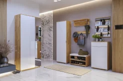 Szafa Tissa z lustrem 80cm dąb craft/biały połysk