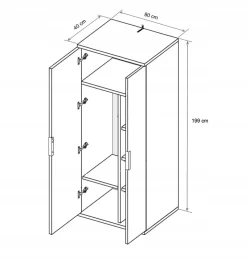 Szafa Tissa z lustrem 80cm dąb craft/biały połysk