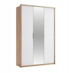 Szafa Tissa z lustrem 140cm dąb craft/biały połysk
