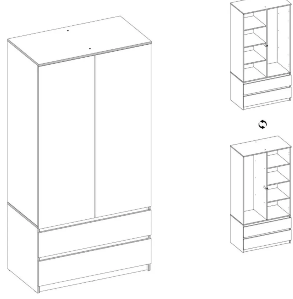 Szafa z lustrem Jaira dąb sonoma 90 cm