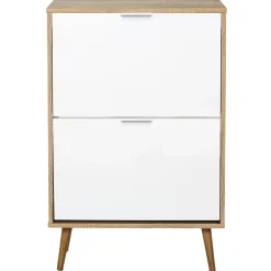 Szafka na buty Sabana biała/naturalna