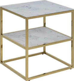 Szafka nocna Alisma biały/złoty