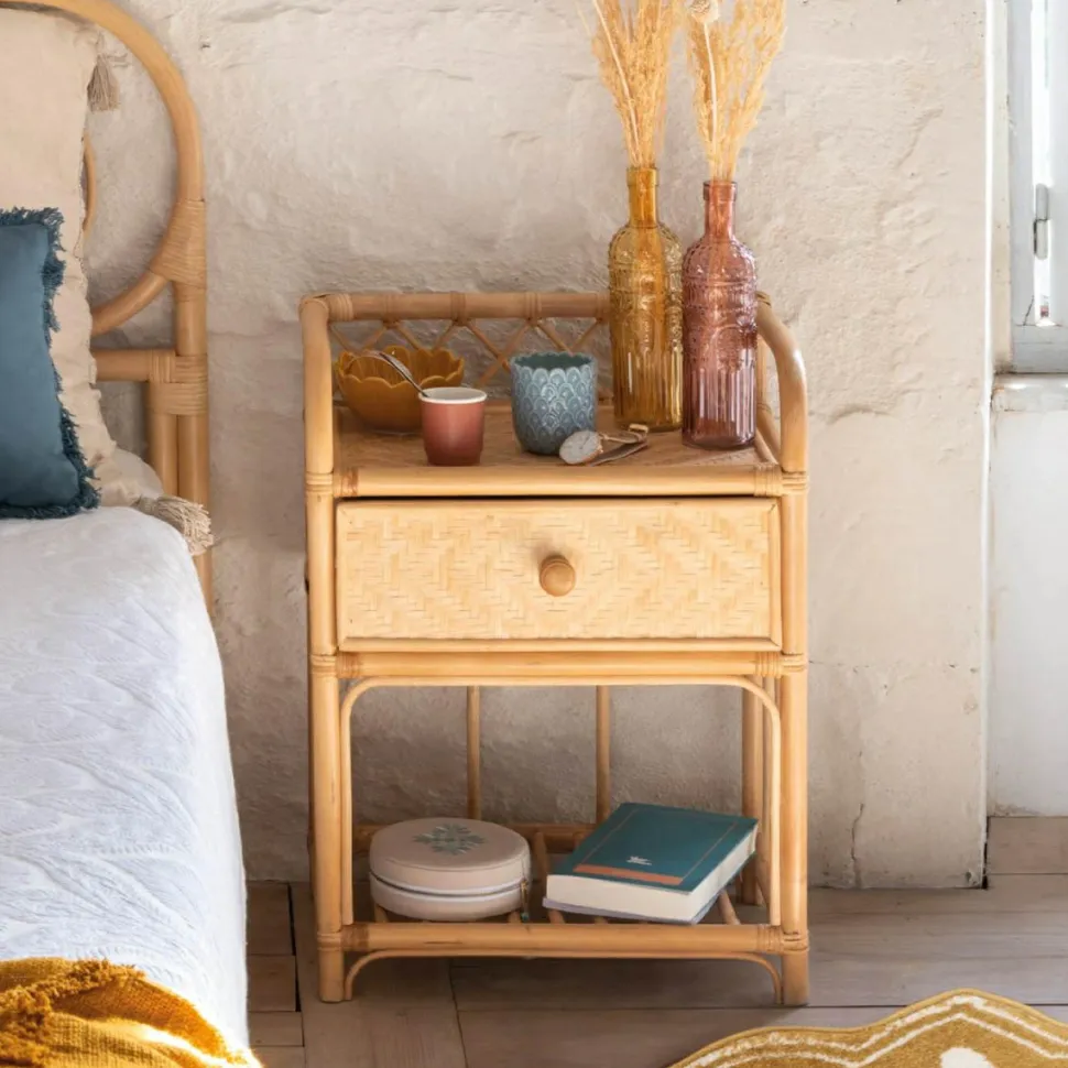 Szafka nocna Aoni rattan naturalny