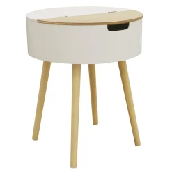 Szafka nocna Azilal biała/ naturalna