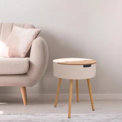 Szafka nocna Azilal biała/ naturalna