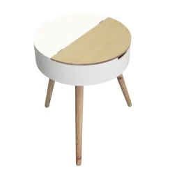 Szafka nocna Azilal biała/ naturalna