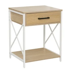 Szafka nocna Barn dąb naturalny/ biała