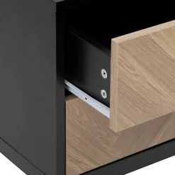 Szafka nocna Chevron z efektem naturalnego drewna