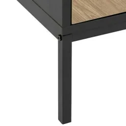 Szafka nocna Chevron z efektem naturalnego drewna