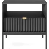 Szafka nocna Delicious ryflowana czarna