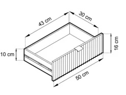 Szafka nocna Delicious ryflowana czarna