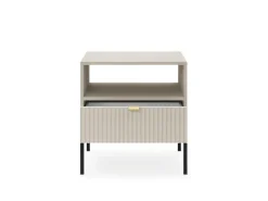 Szafka nocna Delicious ryflowana kaszmir czarne nogi